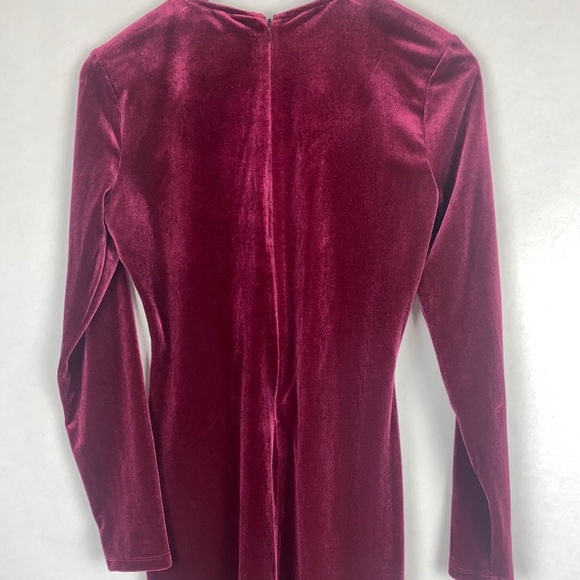 NWT Gianni Bini Pam Velvet Party Dress Merlot Long Sleeve Mini, Small or XL NEW - Picture 2 of 7